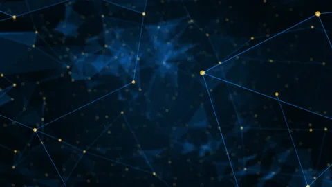 Blue polygonal abstract background Camera zoom seamless loop video 스톡 동영상 146770197