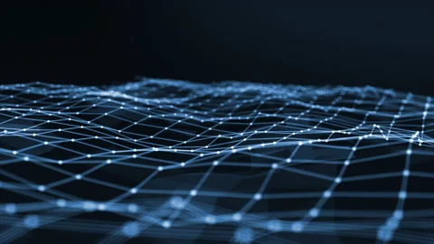 Blue polygonal and dot abstract background, Seamless loop video Stock Footage 141096792