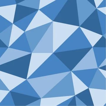 Blue polygonal background. Seamless geometric pattern. Blue triangles. Low poly Stock Illustration