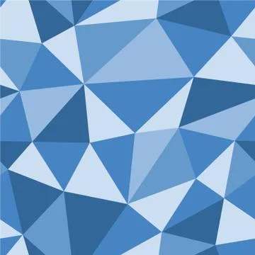 Blue polygonal background. Seamless geometric pattern. Blue triangles. Low poly Stock Illustration