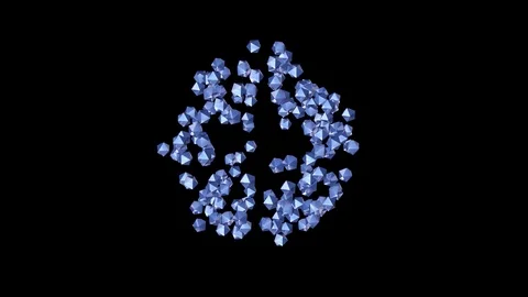 Blue polygonal crystals explosion animation background new quality universal Stock Footage 93345467