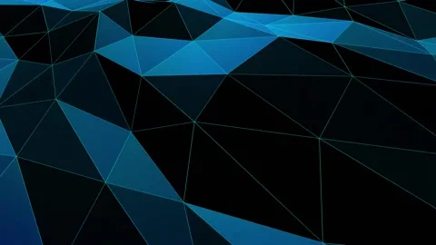 BLUE Polygonal Geometric Surface Motion Background Loop Video stock 190523697