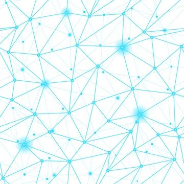 Blue polygonal network grid seamless pattern. Abstract Modern Technology line Stock Illustration