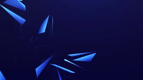 Blue polygonal shapes on dark background with copy space, futuristic tech d.. Stock Footage 341402346