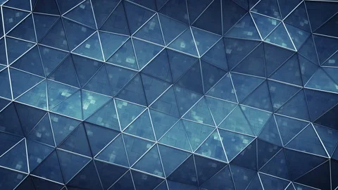 Blue polygonal space with technology surface seamless loop 3D render animation Stock Footage 115631072