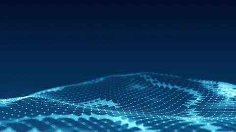 Blue polygonal wave technology abstract background Seamless loop video Stock Footage 154265760