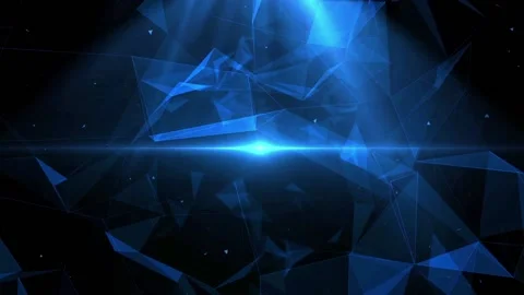 Blue polygons in dark background Video stock 139037486