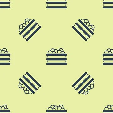 Blue Pool with balls icon isolated seamless pattern on yellow background. Vector 스톡 일러스트