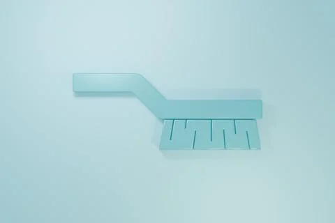 Blue Pool table brush icon isolated on blue background. Biliard table brush.. Illustrazione stock