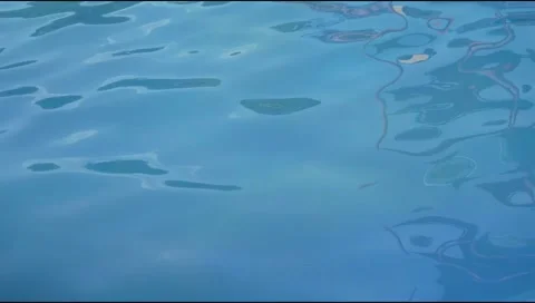 Blue pool water wave background.  moving water surface Stock Footage 310638803
