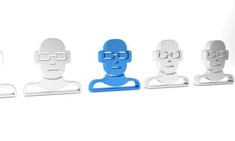 Blue Poor eyesight and corrected vision with optical glasses icon isolated .. Stock Illustration