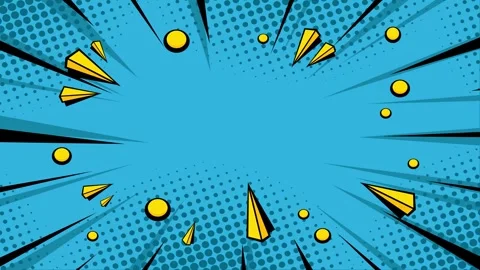 Blue Pop Art Comic Style Background With Motion Speed Lines Vidéo 334683443