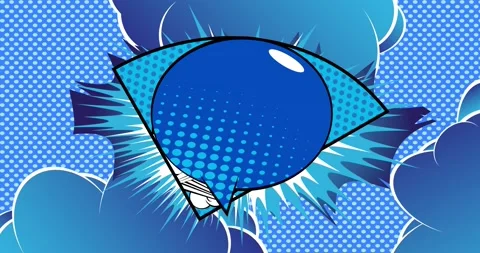 Blue Pop Art Speech Bubble Background Stock Footage 167104783