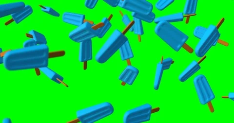 Blue popsicle falling slow motion Stock Footage 109536905