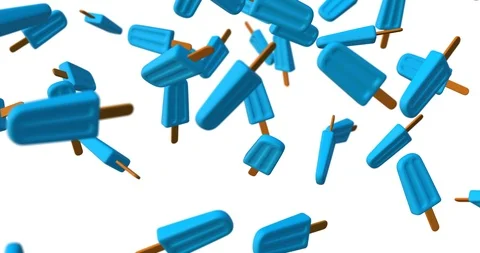 Blue popsicle falling slow motion Video stock 109537077