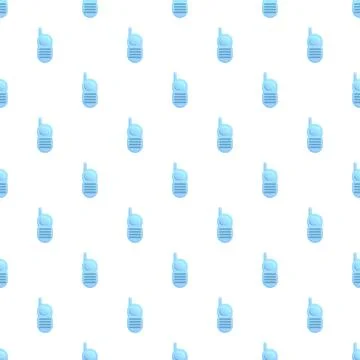 Blue portable radio repeating pattern on white background Stock Illustration