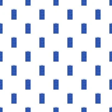 Blue portable toilet pattern creating a repeating background design Stock Illustration