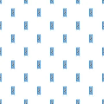Blue portable toilet pattern repeating white background 스톡 일러스트