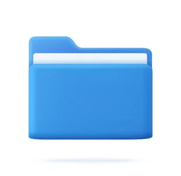 Blue portfolio folder 3d icon. 库存插图