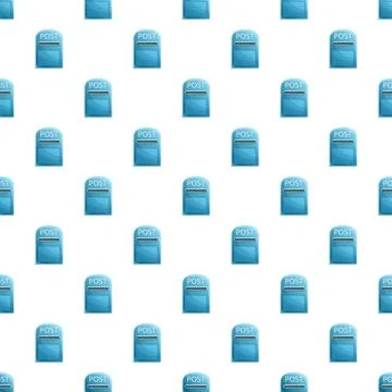 Blue post boxes creating seamless mail communication pattern Stock Illustration