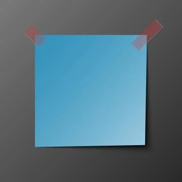 Blue post note paper with shadow, vector illustration Stock Illustration