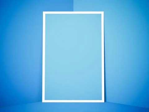 Blue poster in corner イラスト素材