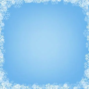 Blue Poster With Winter Border Stock Illustration
