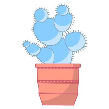 Blue in a pot on a white background. Vector drawing isolated on white background Stock Illustration