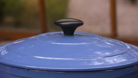 A blue pot's cover Stock Footage 86278784