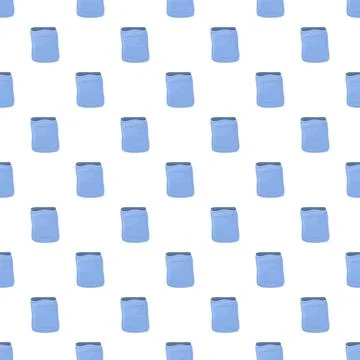 Blue pouch repeat pattern on white background Stock Illustration