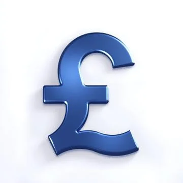Blue Pound Symbol. 3D Render Illustration Illustrazione stock