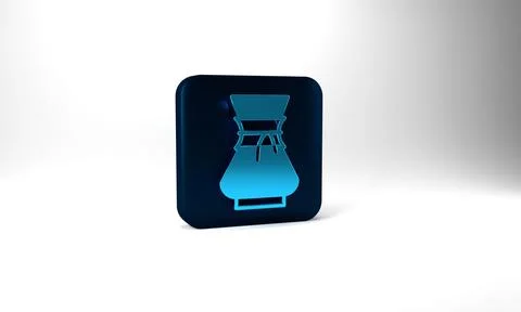 Blue Pour over coffee maker icon isolated on grey background. Alternative Ilustração Stock