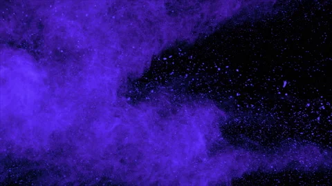 Blue Powder and Particles Exploding From Left Side in Slow Motion Stock Footage 155358395