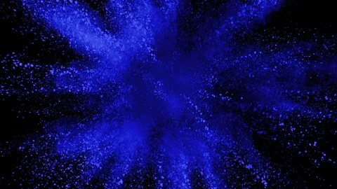 Blue powder exploding on black background in super slow motion, shot with Stock Footage 84299830