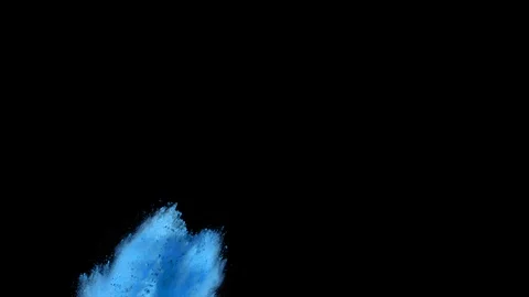 Blue powder explosion on black background. Acceleration in vertical motion Stock Footage 122481874