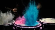 Blue Powder Explosion Isolated On Black Background. Stock Footage