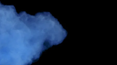 Blue powder explosion in slow motion with acceleration engulfing screen Video stock 122465008