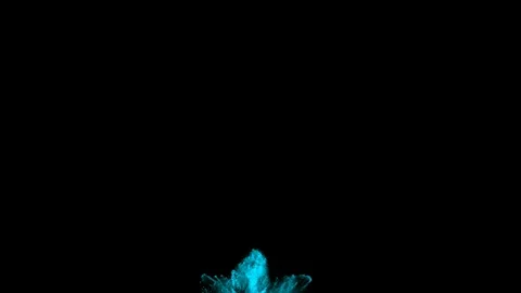 Blue powder explosion in slow motion movement with quick acceleration and fall Video stock 122510660