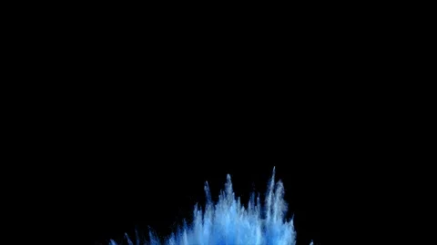 Blue powder explosion. Slow motion with acceleration in vertical motion Stock Footage 122512962