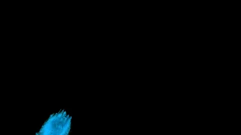 Blue powder explosion in slow motion movement from left of screen Vidéo 122517004