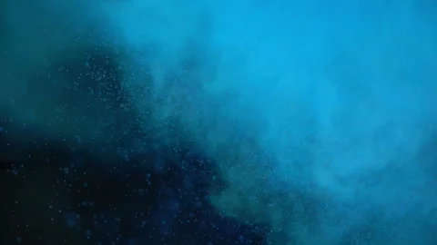 Blue Powder Paint Exploding Video stock 94324795