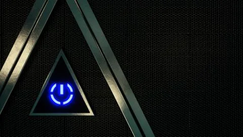 Blue Power Button 3d Render Shot 1 Stock Illustration