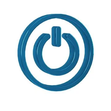Blue Power button icon isolated on transparent background. Start sign. Stock Illustration