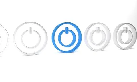 Blue Power button icon isolated on white background. Start sign. Minimalism.. Stock Illustration
