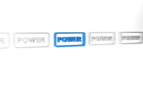Blue Power button icon isolated on white background. Start sign. Minimalism.. Illustrazione stock