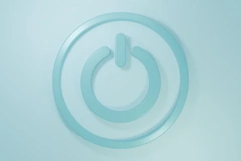 Blue Power button icon isolated on blue background. Start sign. Minimalism .. Stock Illustration