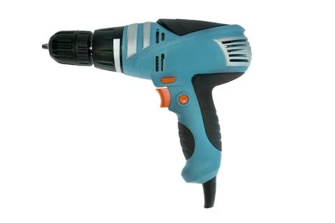 Blue power drill Stock Photos