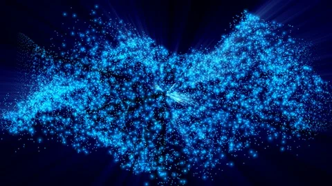 Blue power plasma eccentric sphere object spin graphic animation Video stock 105896805