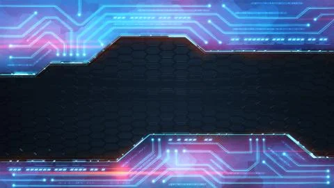 Blue powerful technology computer design Illustrazione stock