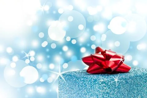 Blue present box Foto stock